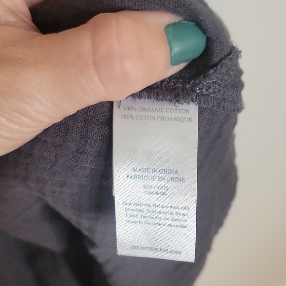 Faherty Charcoal Muslin 100% Cotton Tank Top Sz Small - Picture 3 of 4